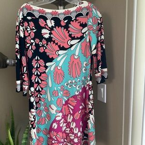 Donna Morgan Line A Printed Dress, Size 8